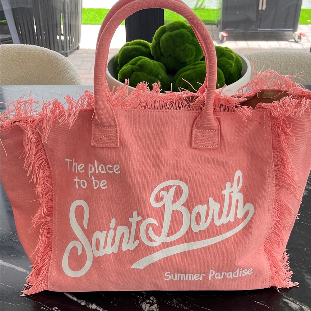 Pink Fringe Tote Bag